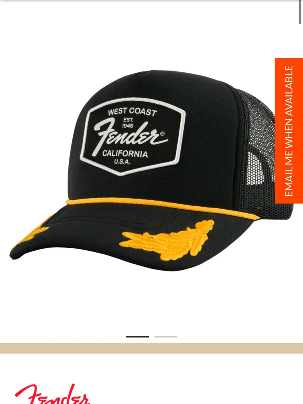 Fender “scrambled eggs” Trucker Hat v